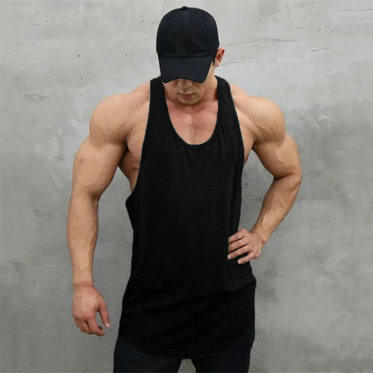 Summer Gym Vest Men Clothing Quick Dry Sleeveless Shirt Mesh Fitness Mens Tank Top Bodybuilding Stringer Tanktop Workout Singlet