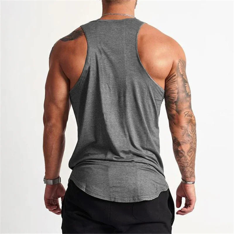 Bodybuilding New Brand Solid Tank Top Men Stringer Tanktop Fitness Singlet Sleeveless Shirt Workout Man Undershirt Gym Clothing