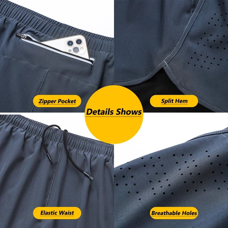 Spider Print 2 in 1 Performance Shorts for Men Gym Workout Running Summer Breathable Quick Dry Athletic Shorts with Pockets