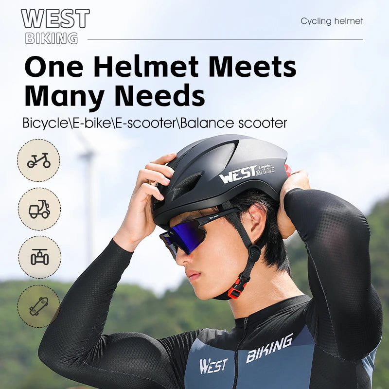 WEST BIKING Ultralight Cycling Helmets New Bicycle Helmet for Men Women Racing Bike Equipments MTB Helmet Safety Cycling Cap