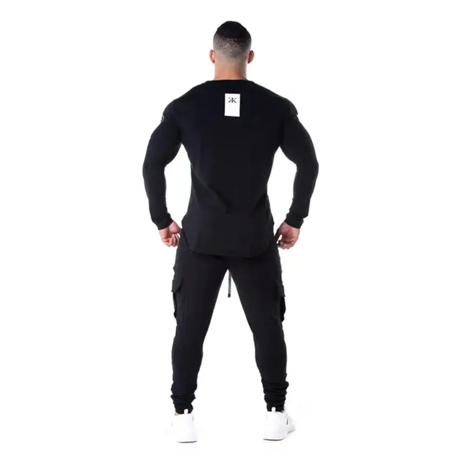 Gym Fitness Quick Dry Shirt Men Running Sport Long Sleeves T-shirt Trackwear Tee Tops Autumn Male Bodybuilding Training Clothing